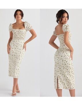 House of CB Bellucci Garden Print Shirred Sundress Size Small​​​​